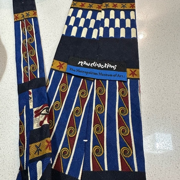 Vintage metropolitan museum “The Met” ancient Egyptian nostalgia art silk tie - Picture 11 of 12